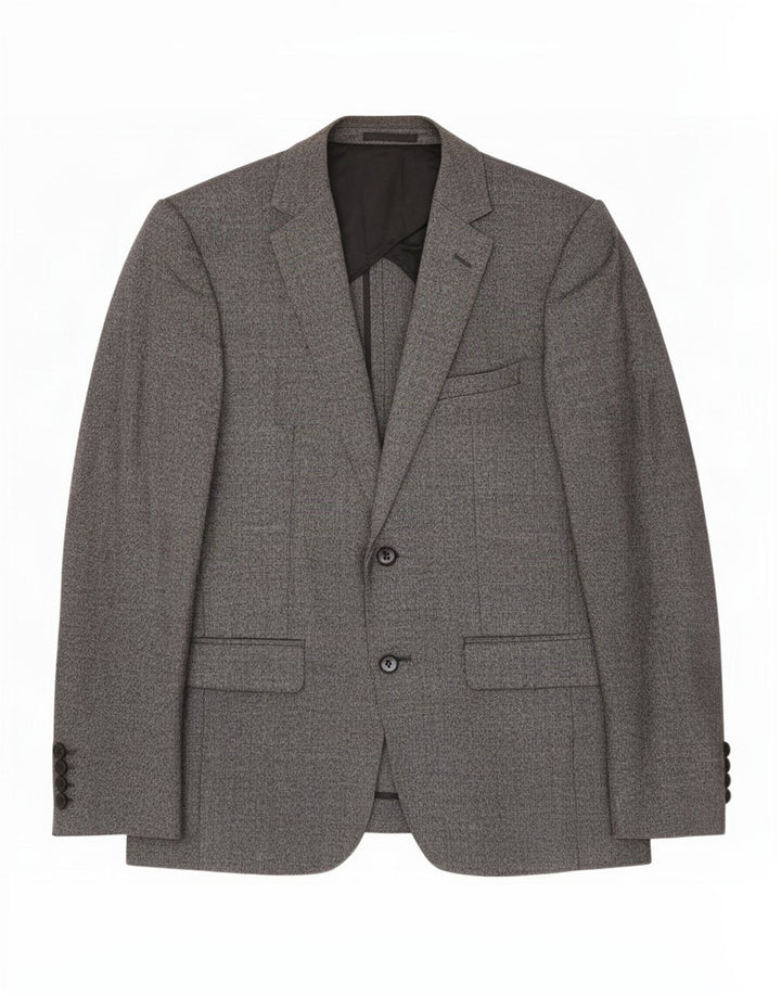 Reiss Herre 2-knaps blazerjakke UK 38 Medium Grey Flecked Wool