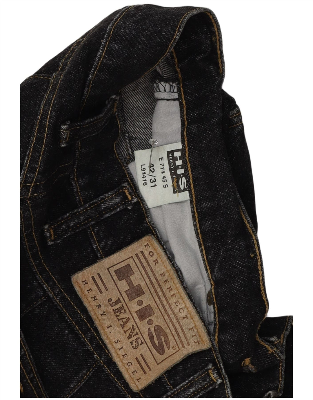 H.I.S koniske jeans til kvinder IT 42 Medium W31 L30 sort bomuld