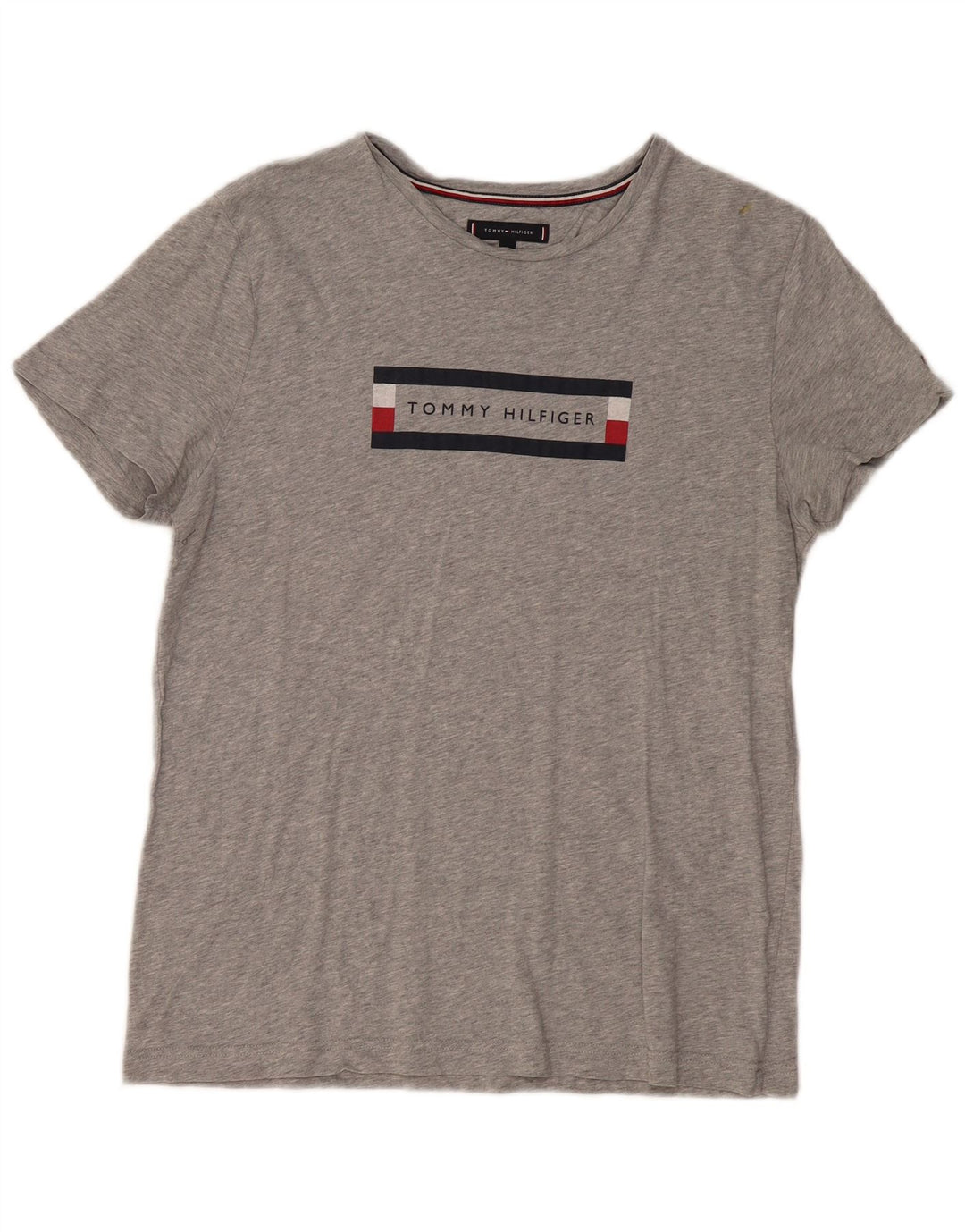 Tommy Hilfiger Dame Grafisk T-Shirt Top Stor Grå Bomuld