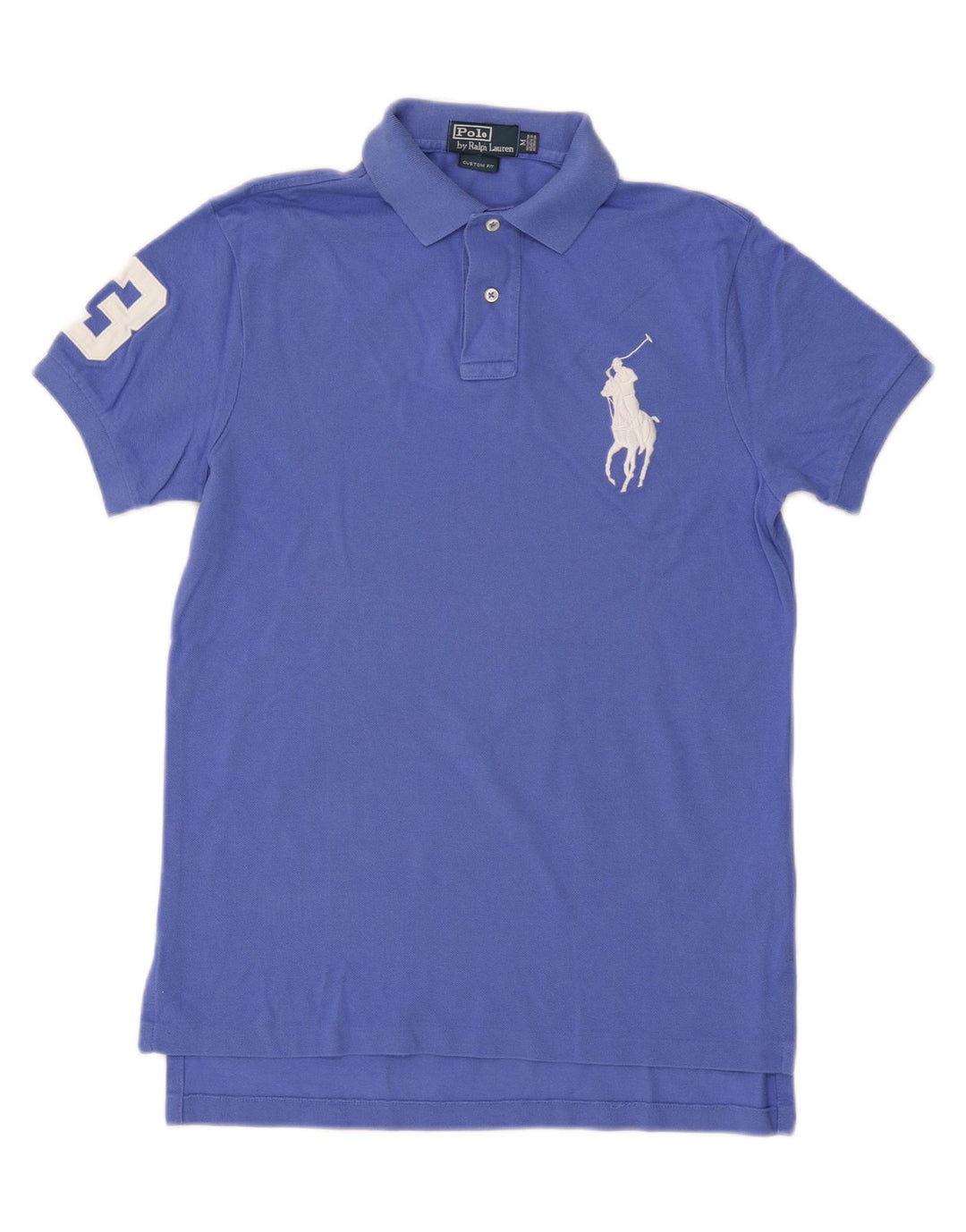 POLO RALPH LAUREN Herre Grafisk Custom Fit Polo Shirt Medium Blue Bomuld