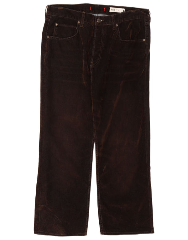 ZARA Womens Cropped Jeans EU 42 Large W32 L25 Brun Bomuld