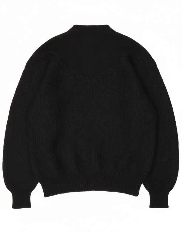 Vintage dame cardigan sweater IT 48 XL Sort Mohair