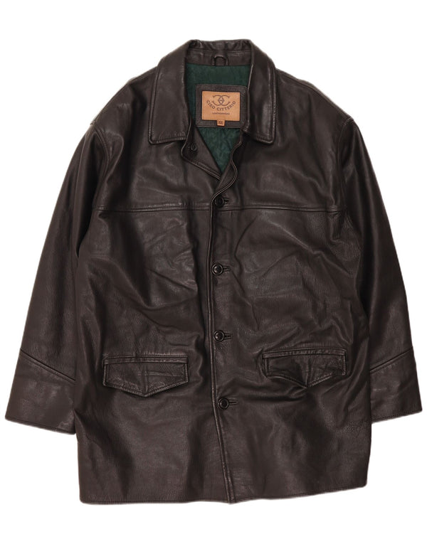 Ciro Citterio Herre Læderfrakke UK 44 2XL Sort Læder Comics