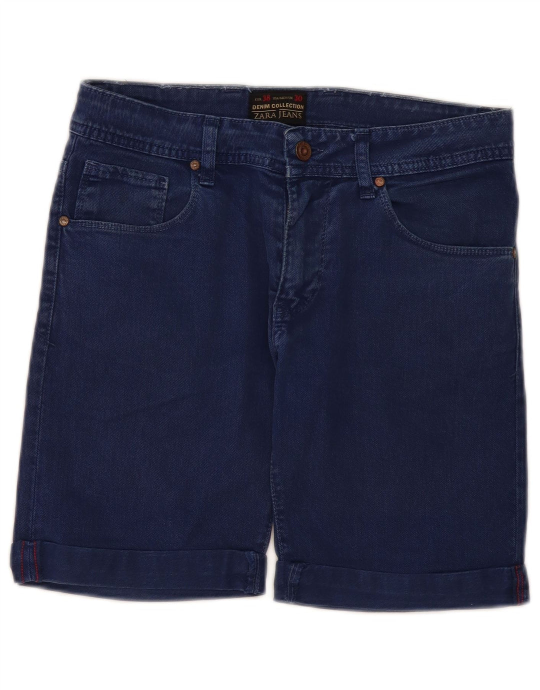 Zara Herre Denim Shorts EU 38 Small W30 Navy Blue