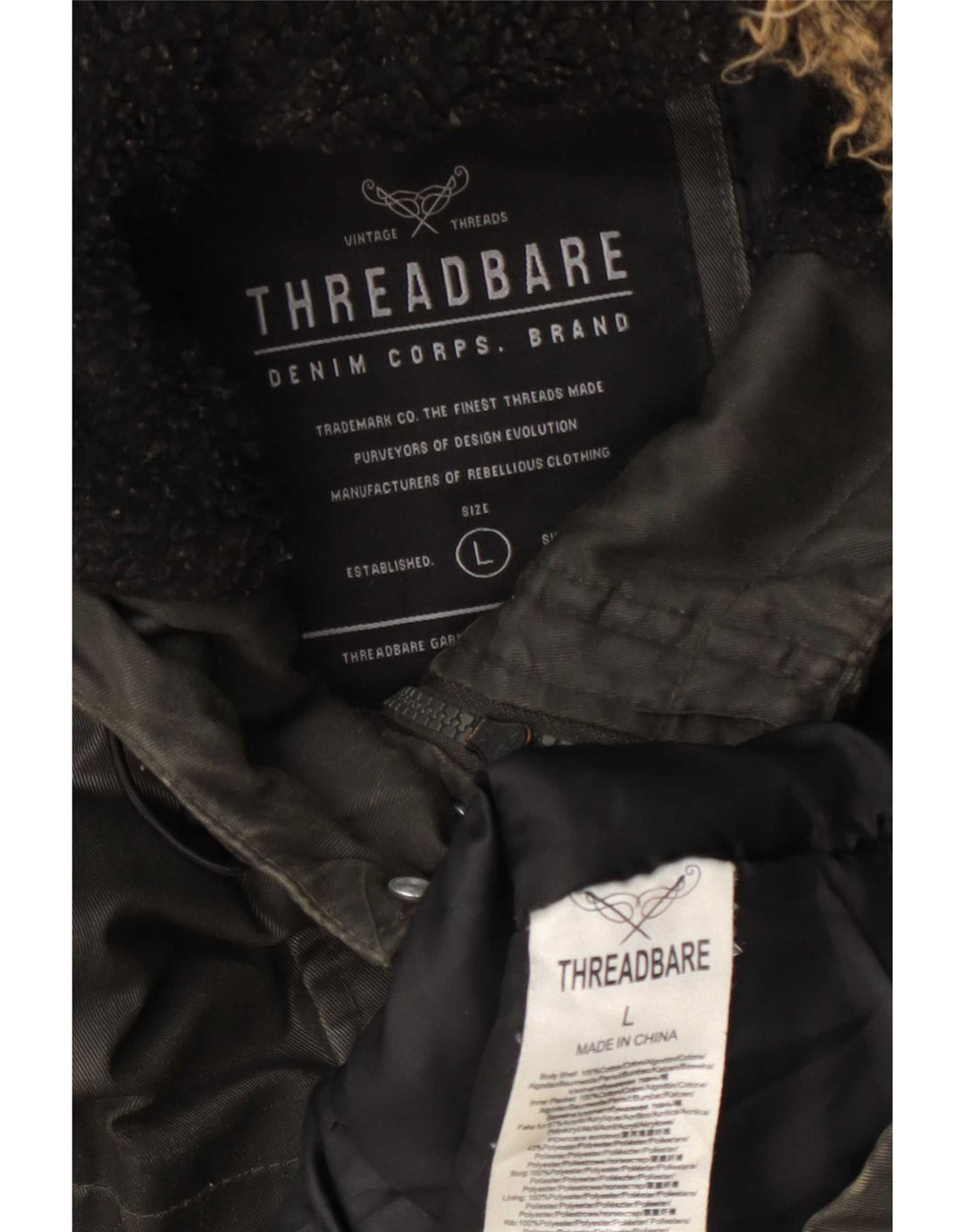 Threadbare Herre Hætte Vokset Bomuldsjakke UK 40 Large Green