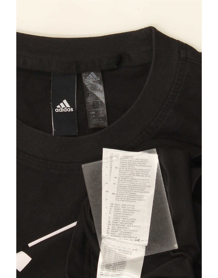 Adidas Grafisk T-shirt top til mænd, stor sort bomuld