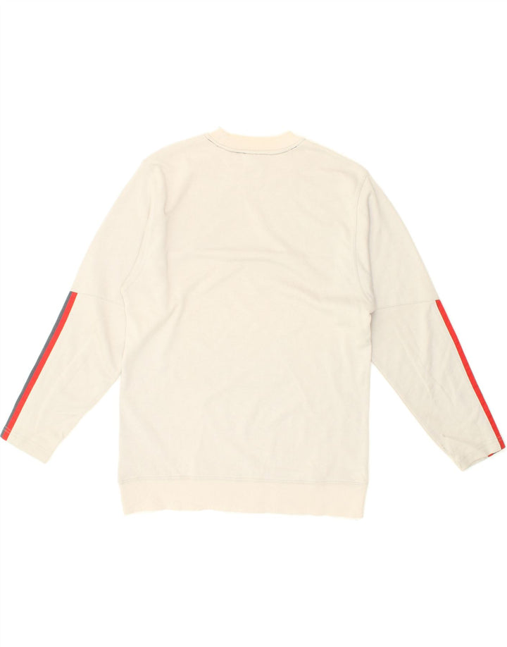 ADIDAS Boys Sweatshirt Jumper 13-14 Years White Colourblock Vintage Adidas and Second-Hand Adidas from Messina Hembry 