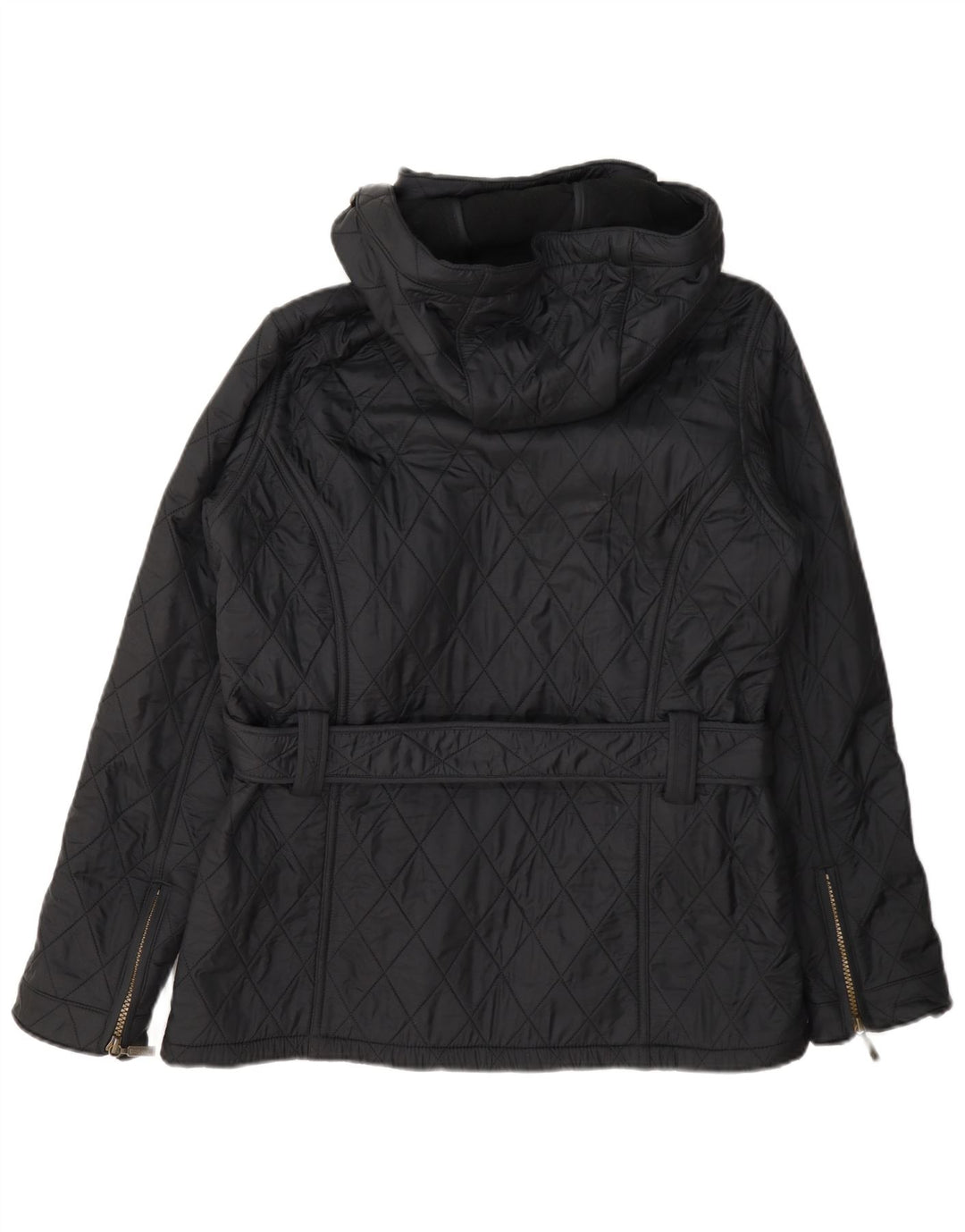 Barbour Dame Hætte Quiltet Jakke UK 12 Medium Grå Polyamid