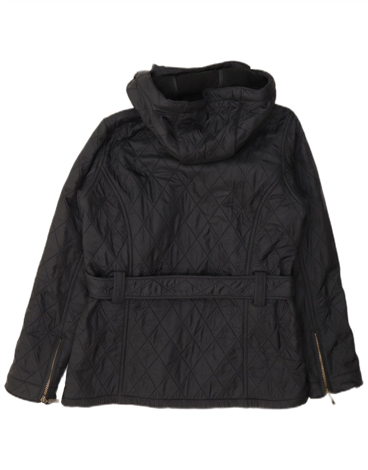 Barbour Dame Hætte Quiltet Jakke UK 12 Medium Grå Polyamid