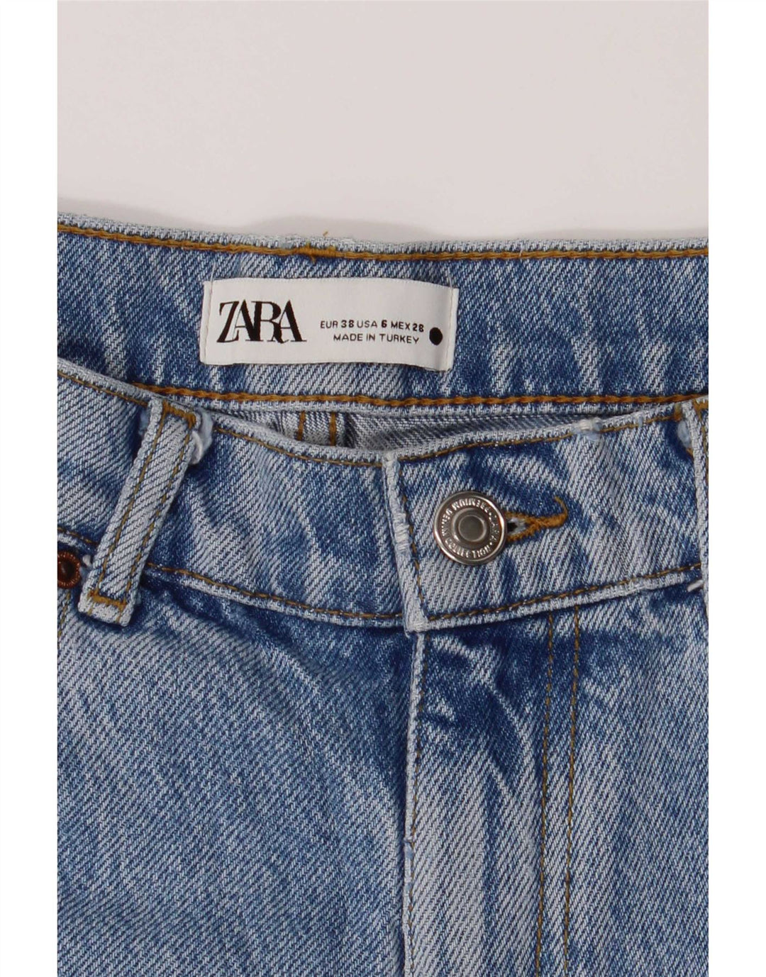 Zara Dame Straight Jeans EU 38 Small W28 L34 Blå