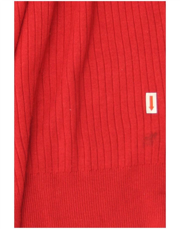 Marks & Spencer Dame Boat Neck Jumper Sweater UK 12 Medium Red Viscose
