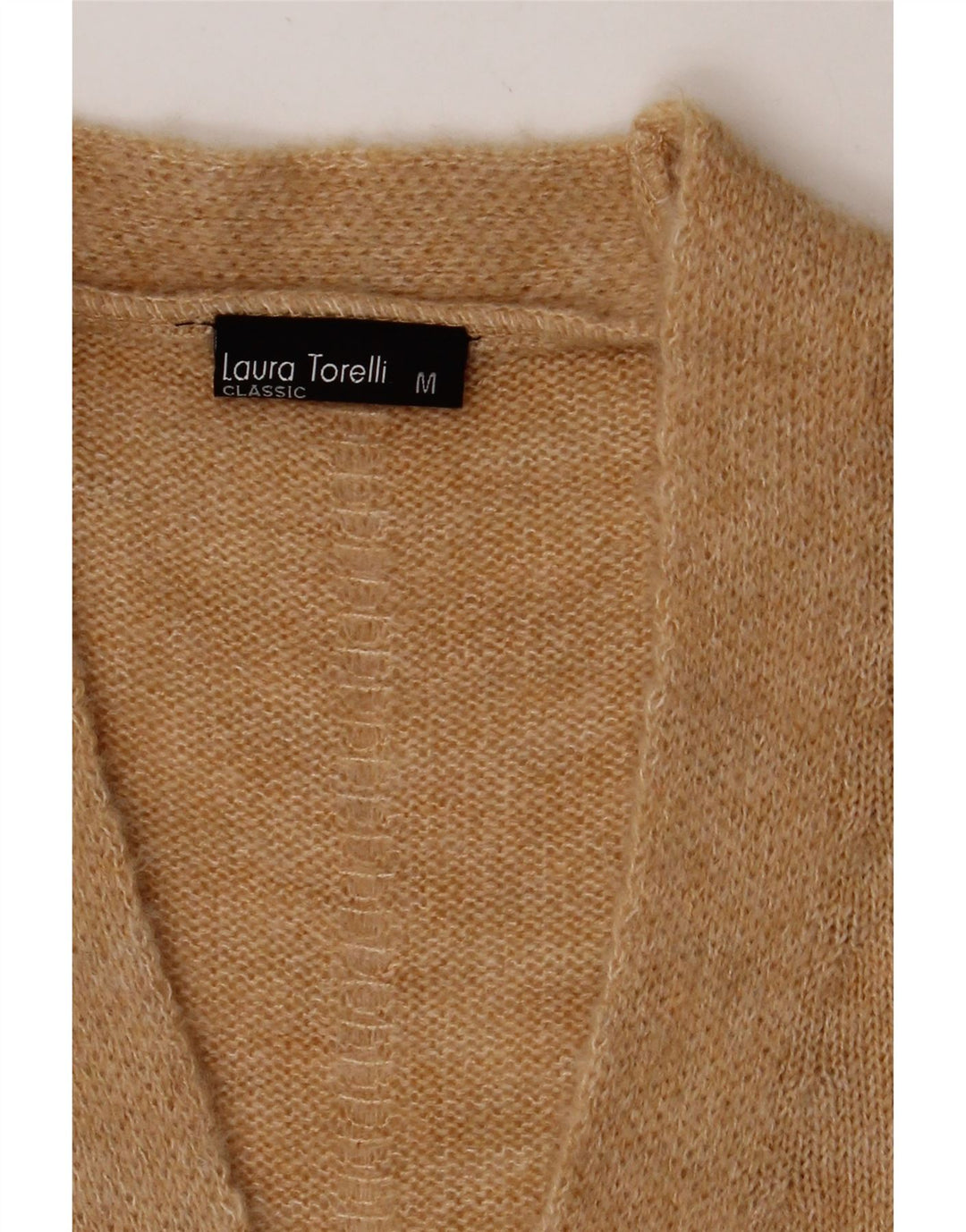LAURA TORELLI Womens Cardigan Sweater UK 14 Medium Beige Acrylic Vintage Laura Torelli and Second-Hand Laura Torelli from Messina Hembry 