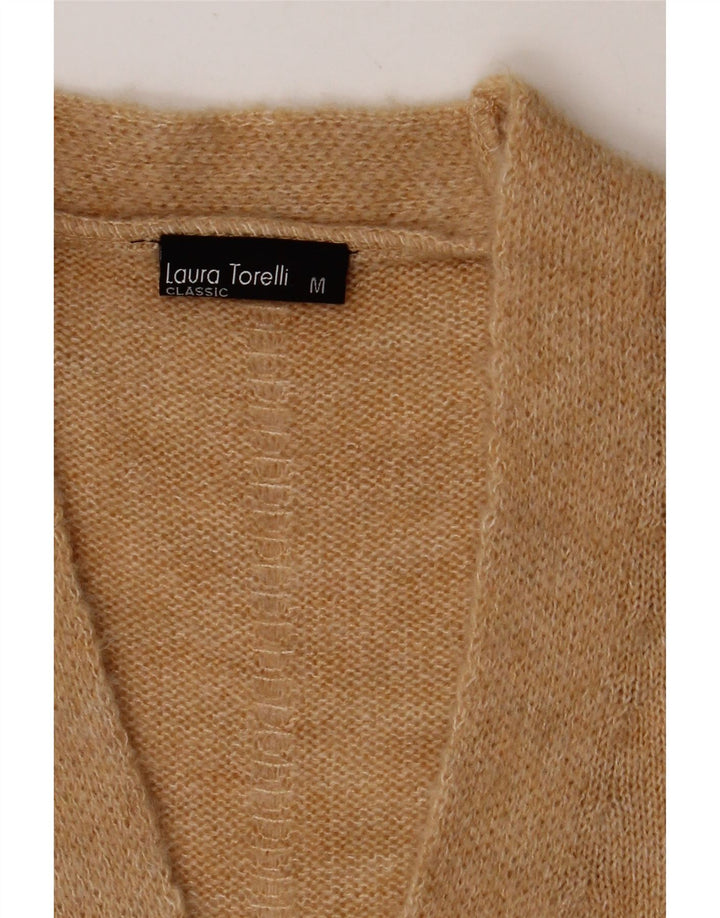 LAURA TORELLI Womens Cardigan Sweater UK 14 Medium Beige Acrylic Vintage Laura Torelli and Second-Hand Laura Torelli from Messina Hembry 