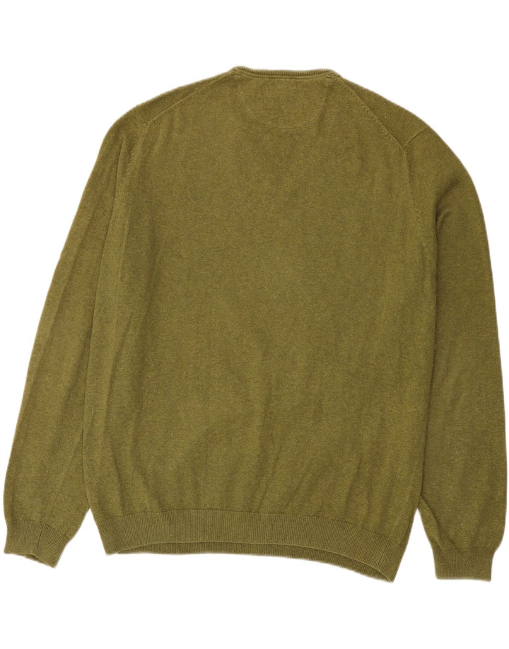 Massimo Dutti Herre V-hals sweater XL Khaki Bomuld