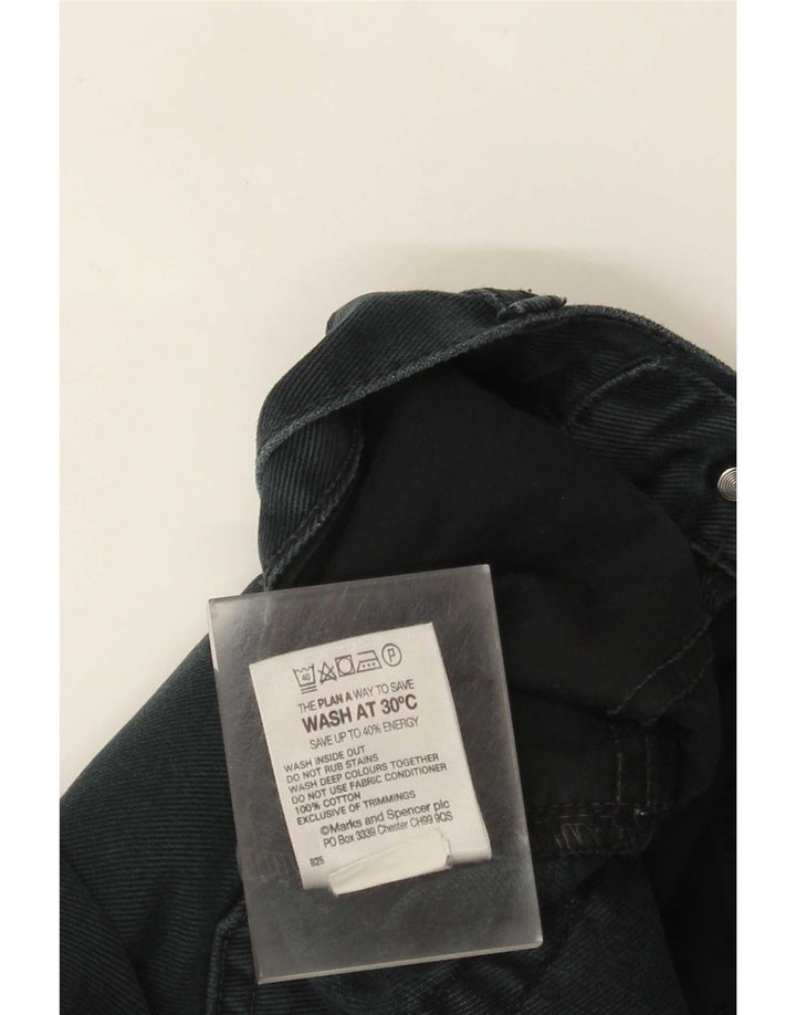 Marks & Spencer Herre Distressed Straight Jeans W34 L31 Sort Bomuld