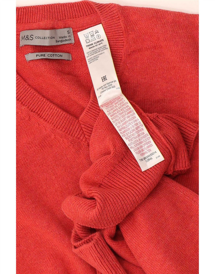Marks & Spencer Herre V-hals sweater lille orange bomuld