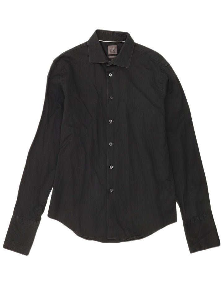Calvin Klein Herre formel skjorte str. 39 15 1/2 Medium Sort nålestribe