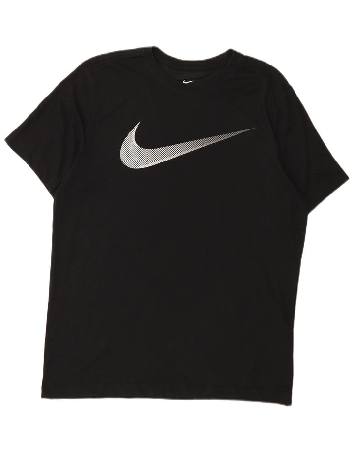 Nike Herre Dri Fit grafisk T-shirt Top Medium Sort Bomuld