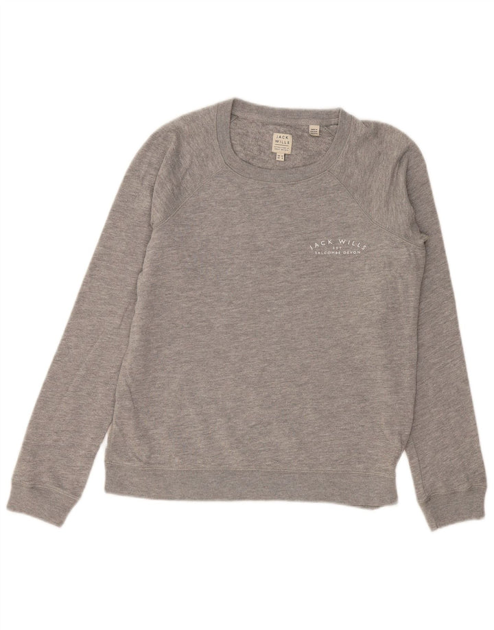 Jack Wills Dame Sweatshirt Jumper UK 12 Medium Grå Flecked