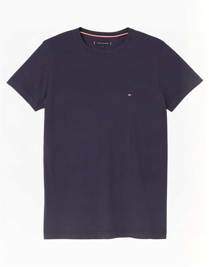 Tommy Hilfiger Herre T-shirt Top Lille marineblå bomuld