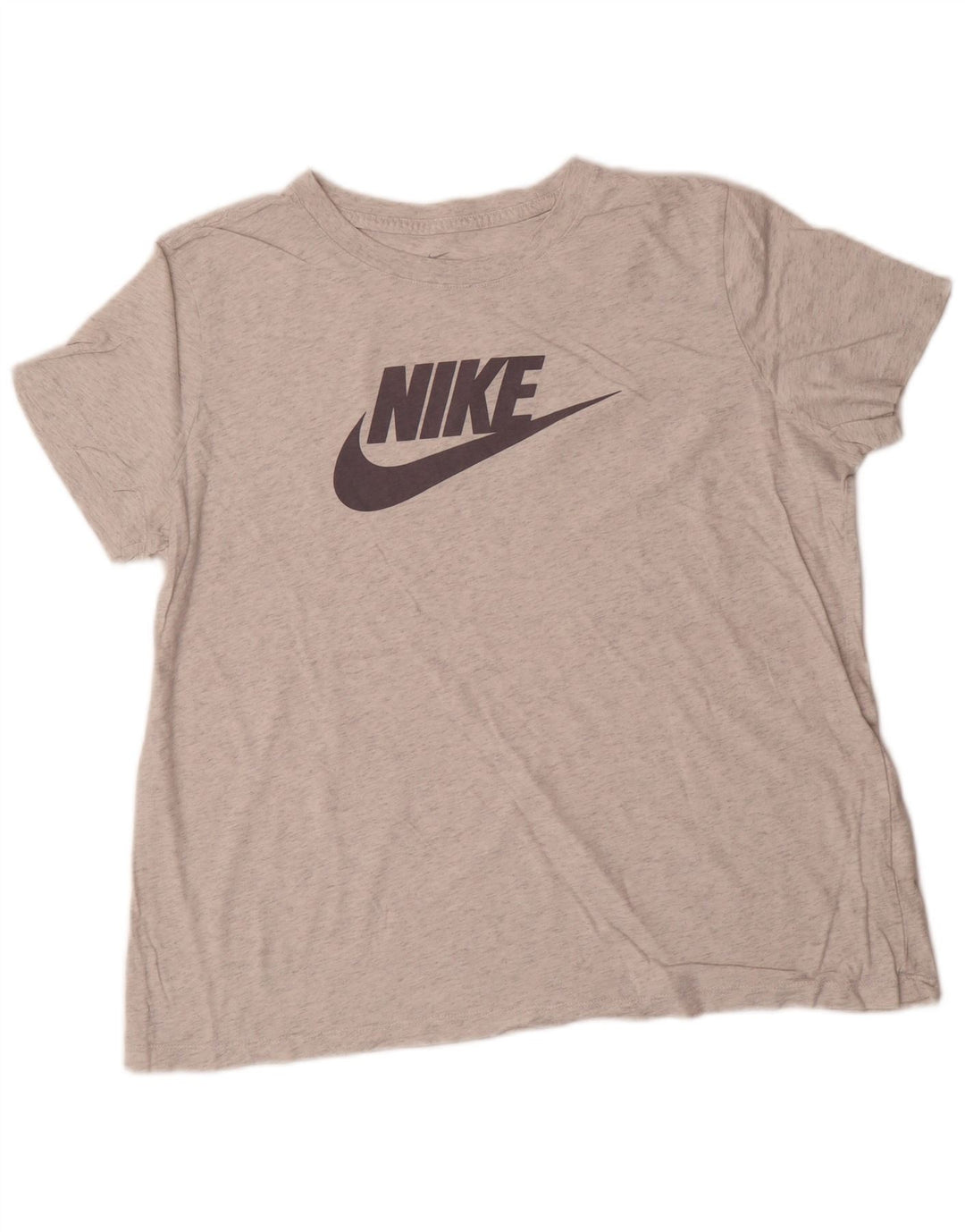 NIKE Grafisk T-shirt-top til kvinder UK 18 XL Grå Flecked Bomuld