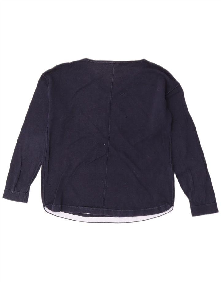 White Stuff Dame V-hals sweater UK 12 Medium Navy Blue Bomuld