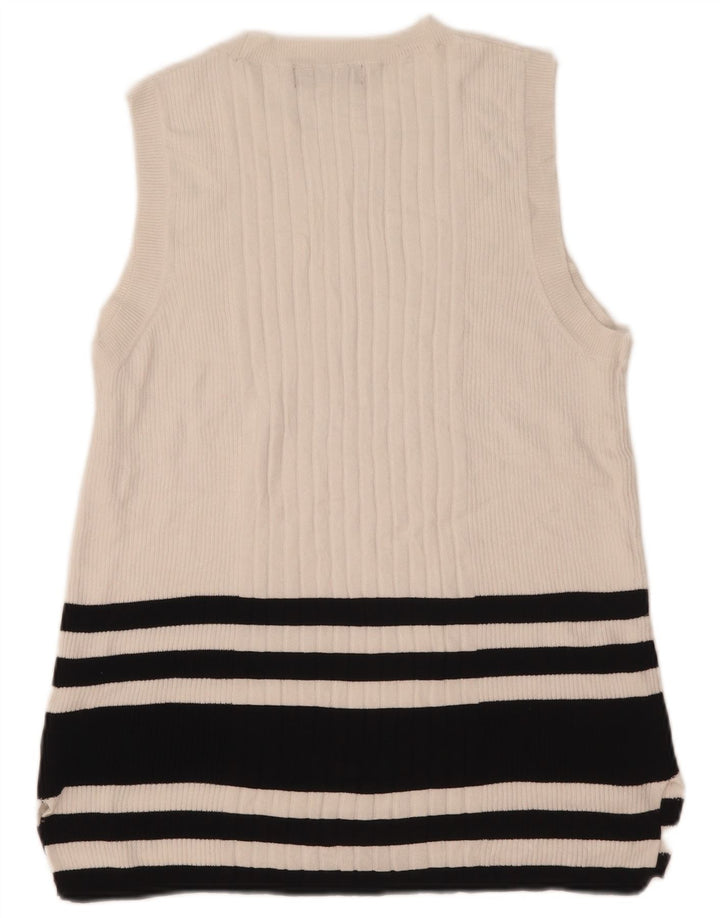 Marks & Spencer Damevest Tank Top UK 14 Stor hvid stribet viskose
