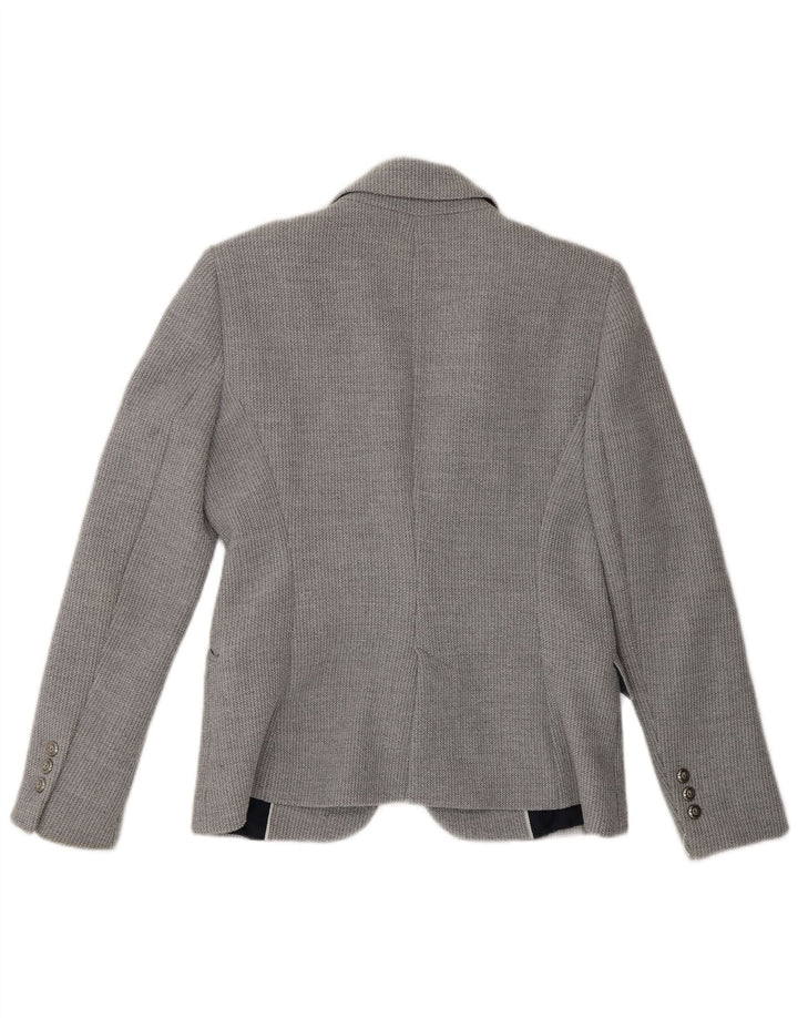 Zara Dame 1 Knap Blazer Jacket UK 16 Stor Grå Polyester