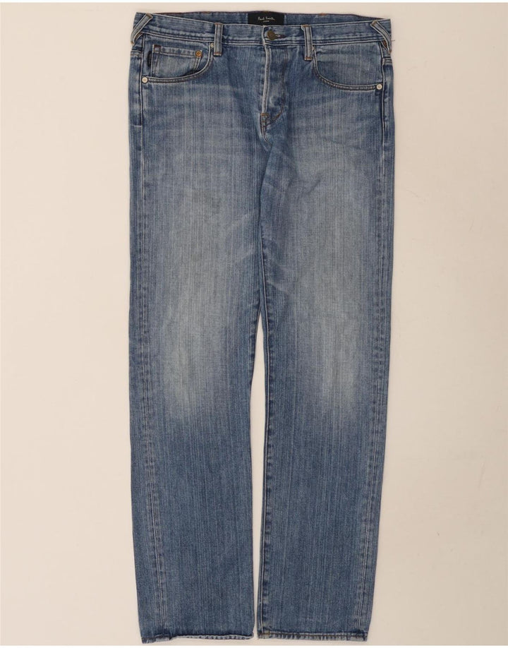 PAUL SMITH Straight jeans til mænd W34 L32 blå bomuld