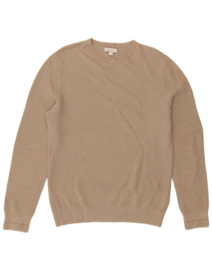 Cos Herre Boat Neck Jumper Sweater Lille Beige Bomuld