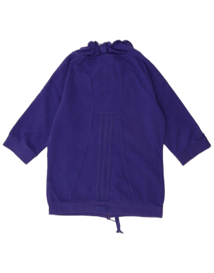 ADIDAS Sweatshirt med 3/4 ærmer til kvinder UK 10 Lille blå bomuld