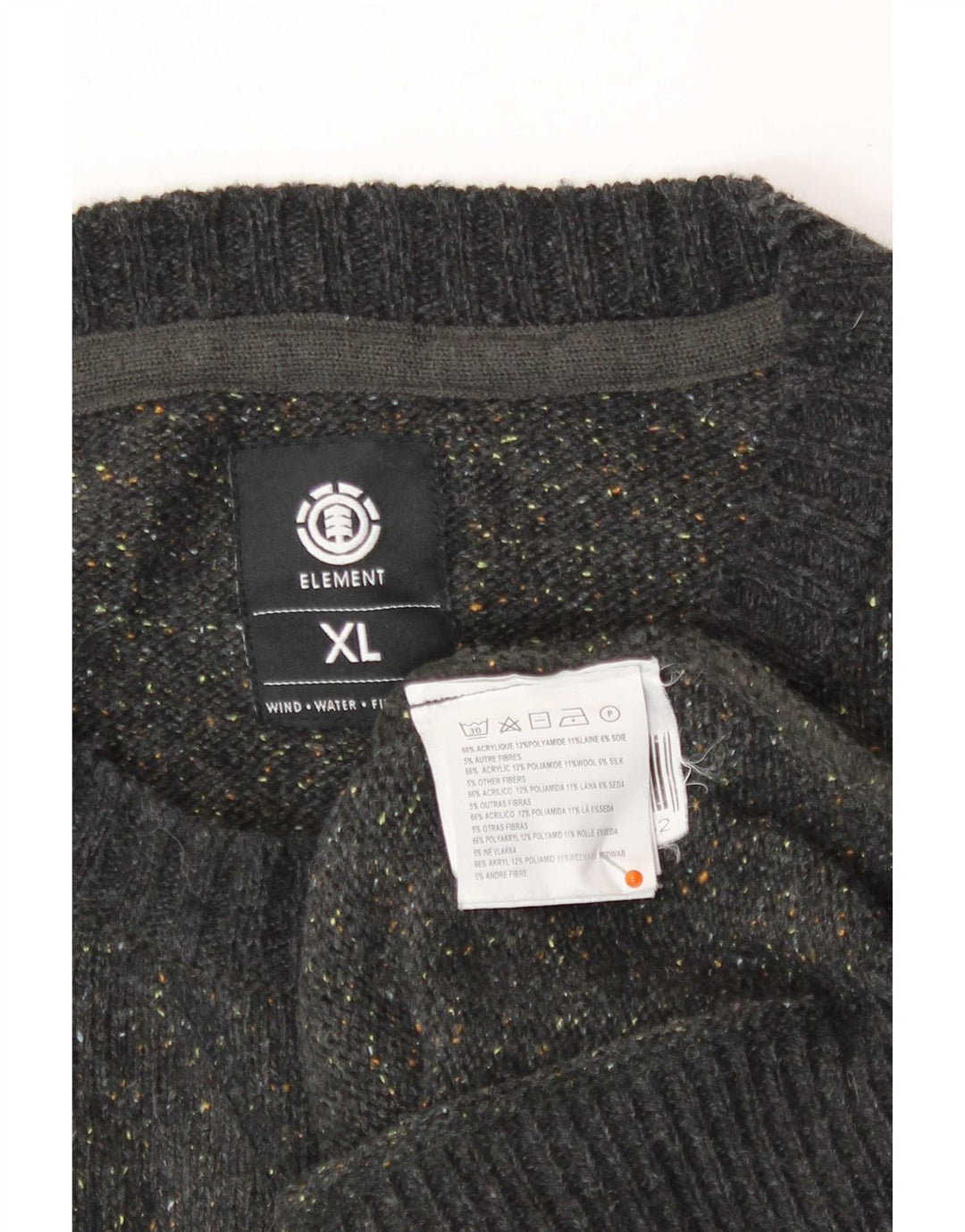 Element Herre Crew Neck Jumper Sweater XL Grå Flecked