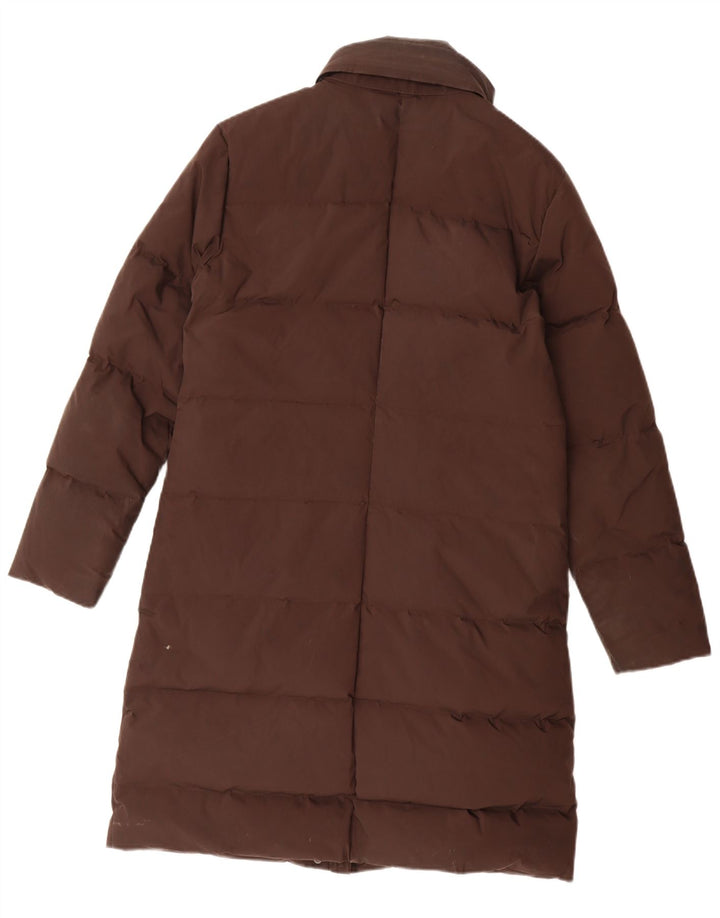 Aspesi Dame Hætte Polstret Frakke UK 14 Medium Brun Nylon