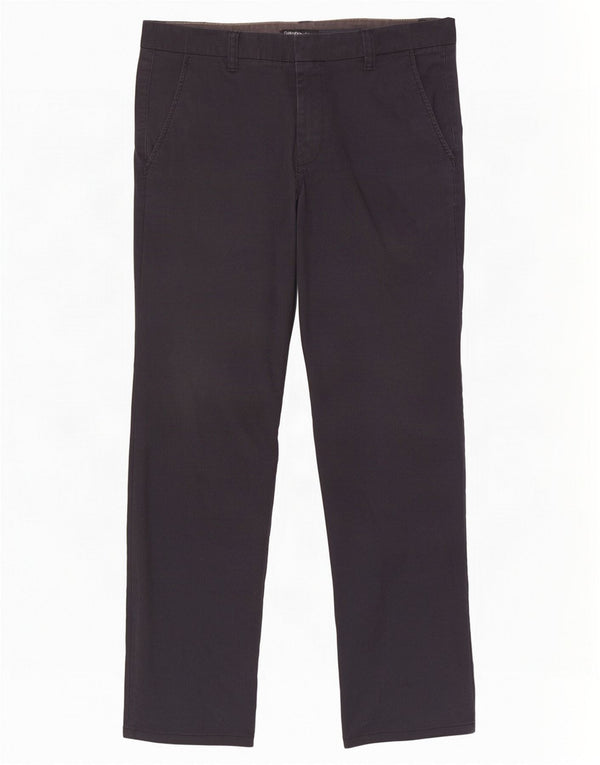 Calvin Klein Herre Slim Chino Bukser W32 L31 Sort nålestribet bomuld