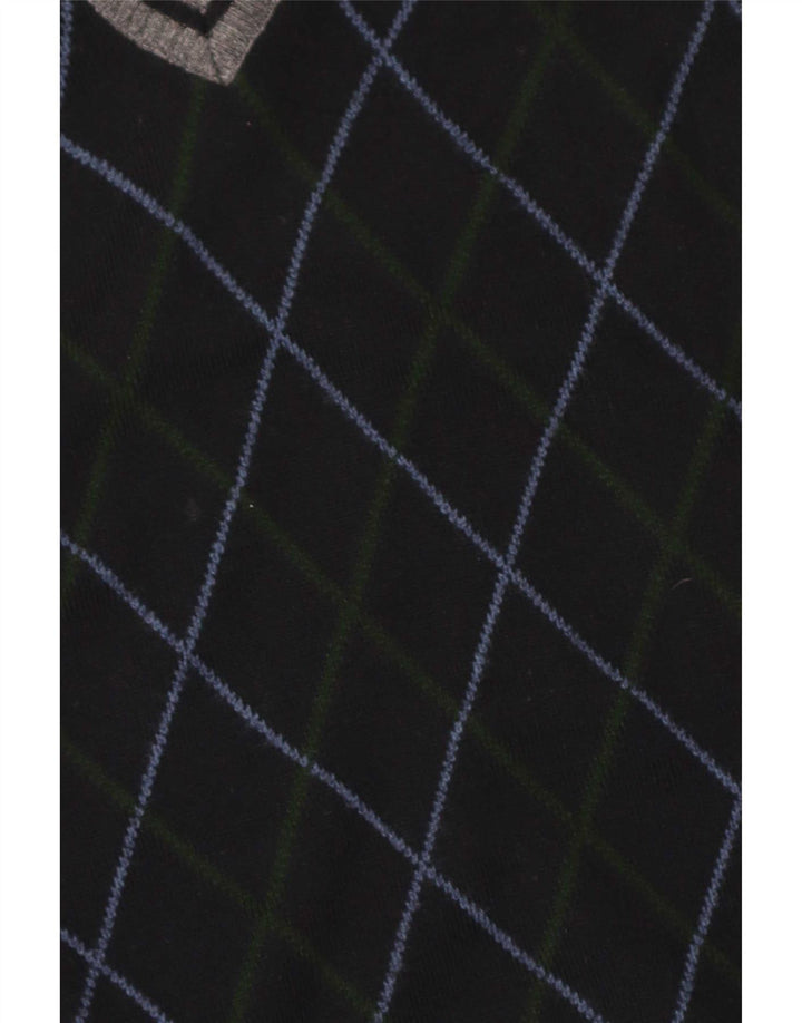 Arslanli Herrevest Tank Top Large Navy Blue Argyle/Diamond Wool