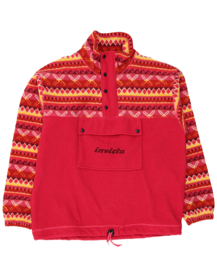 Invicta Herre Grafisk Loose Fit Fleece Jumper Medium Pink Geometrisk