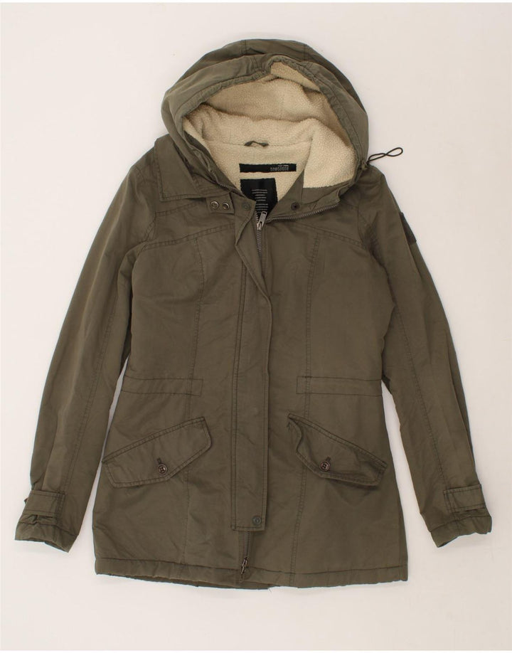 BOMBOOGIE Womens Hooded Parka Jacket US 2 XS Grey Nylon Vintage Bomboogie and Second-Hand Bomboogie from Messina Hembry 