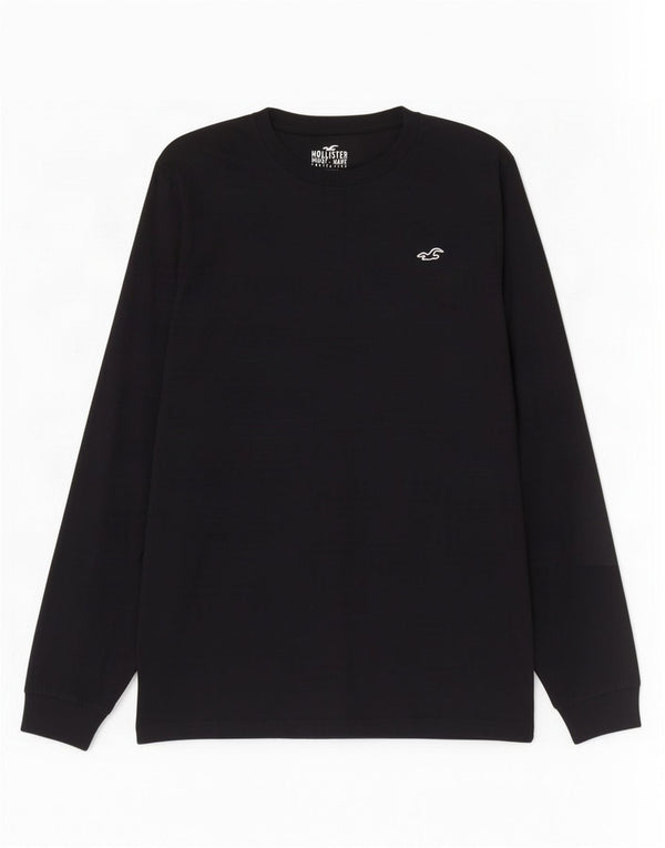 Hollister Herre Top Langærmet Medium Sort Bomuld
