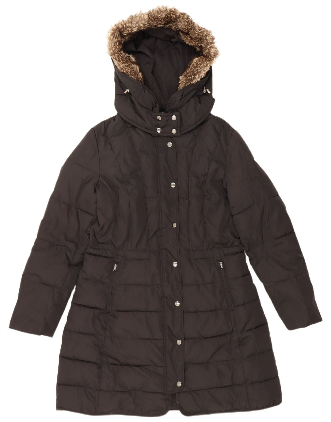 CONBIPEL Womens Hooded Padded Coat UK 16 Large Black Polyester