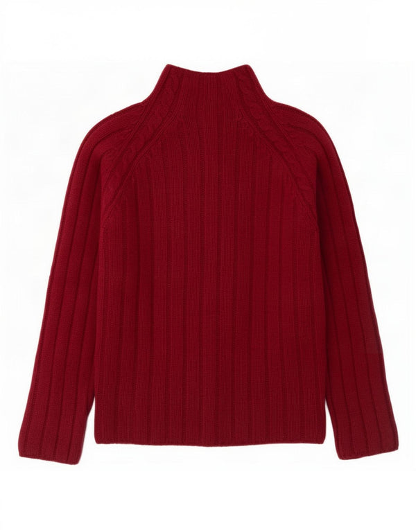 Calvin Klein Jeans Dame Cardigan Sweater med fuld lynlås UK 14 Medium Burgundy