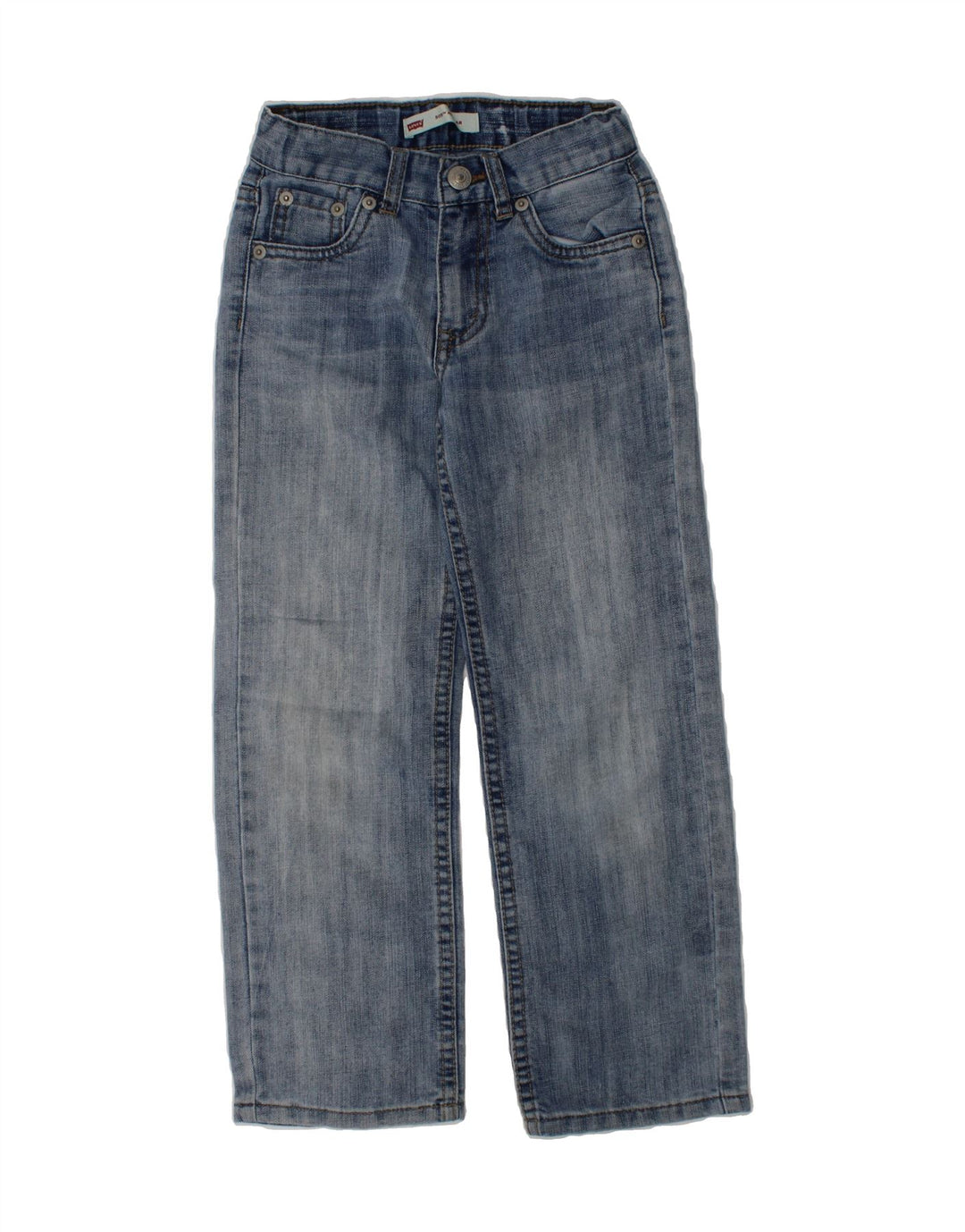 LEVI'S Boys 505 Straight Jeans 6-7 Years W22 L20 Blue Cotton Vintage Levi's and Second-Hand Levi's from Messina Hembry 