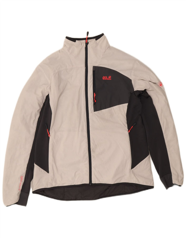 Jack Wolfskin Dame Windbreaker Jacket UK 18 XL Hvid Colourblock