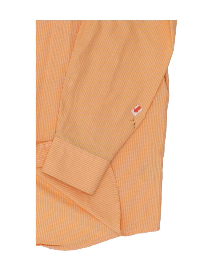 IZOD Mens Shirt Large Orange Gingham Cotton Vintage Izod and Second-Hand Izod from Messina Hembry 
