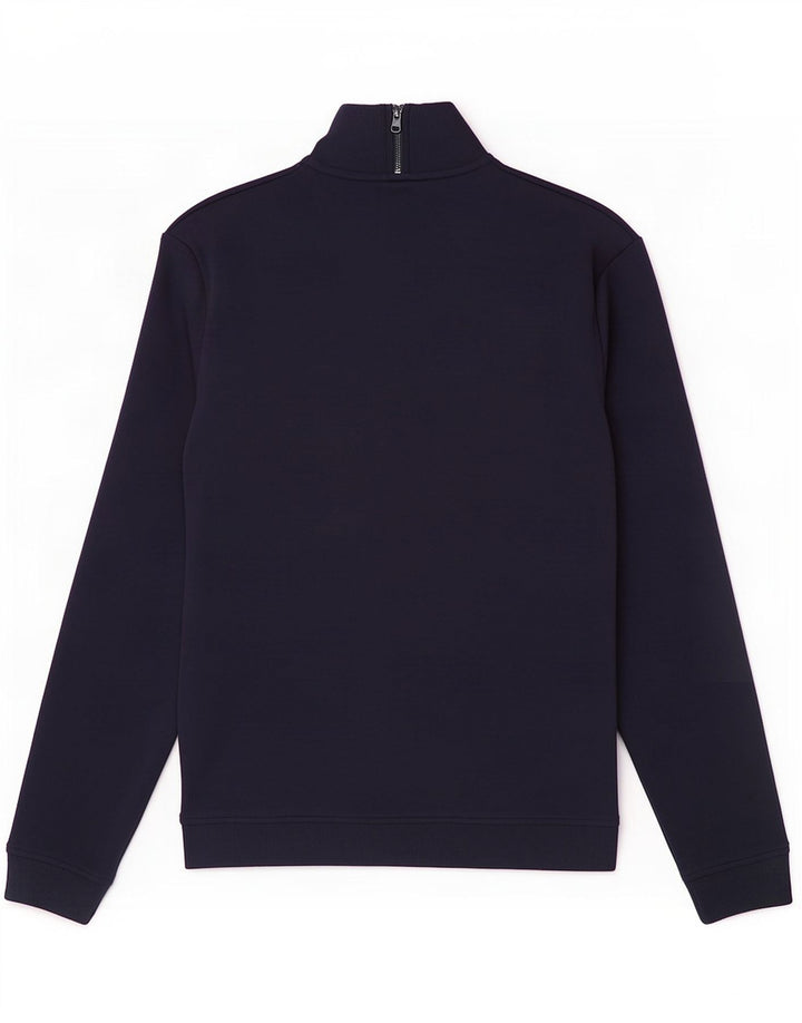 Ted Baker Herre Zip Neck Sweatshirt Jumper Størrelse 3 Medium Navy Blue Bomuld