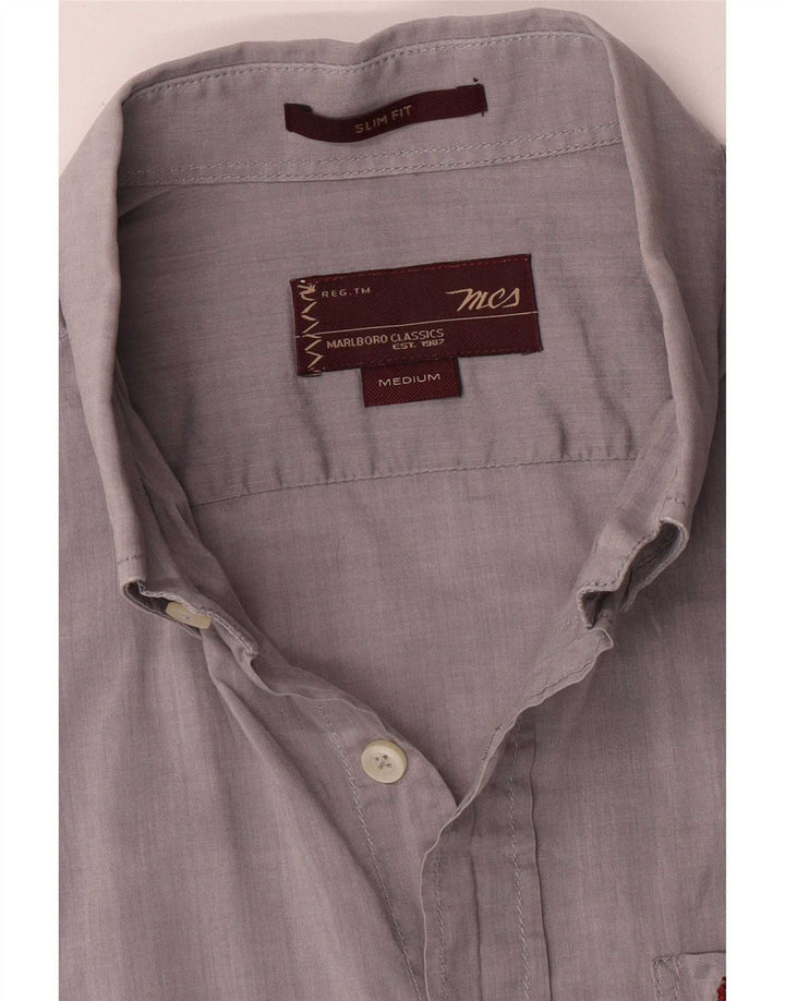 Marlboro Classics Herre Slim Fit skjorte Medium Grå
