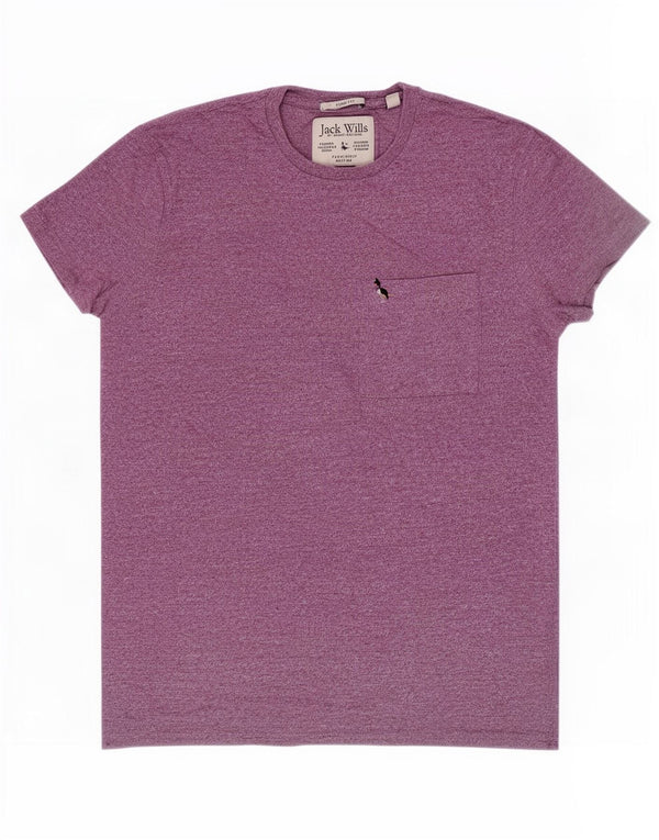 Jack Wills Mens Slim Fit T-Shirt Top XS Purple Flecked Cotton