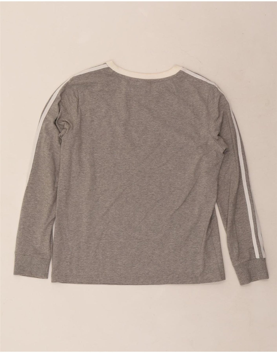 Adidas Dame Top Langærmet UK 12 Medium Grey Flecked Bomuld