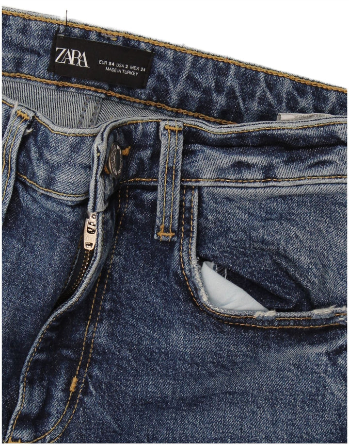 Zara Dame Slim Jeans EU 34 2XS W24 L27 Blå