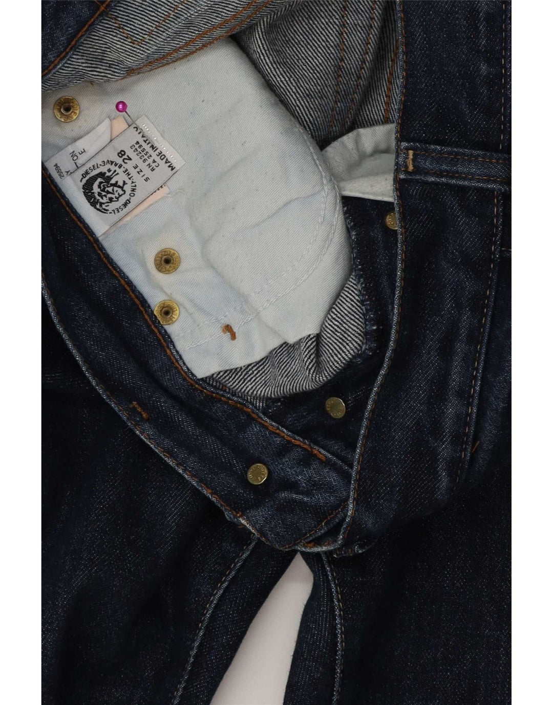 Diesel Straight Jeans til mænd W28 L28 Marineblå Bomuld
