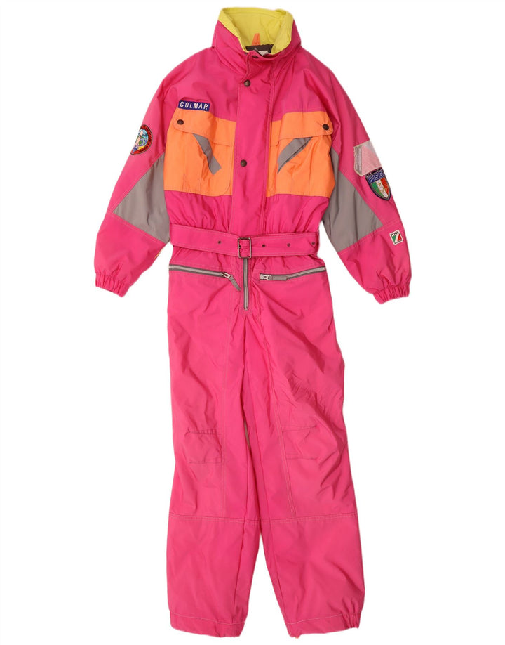 Colmar Graphic Ski Jumpsuit IT 42 Small Pink Colourblock Polyamid